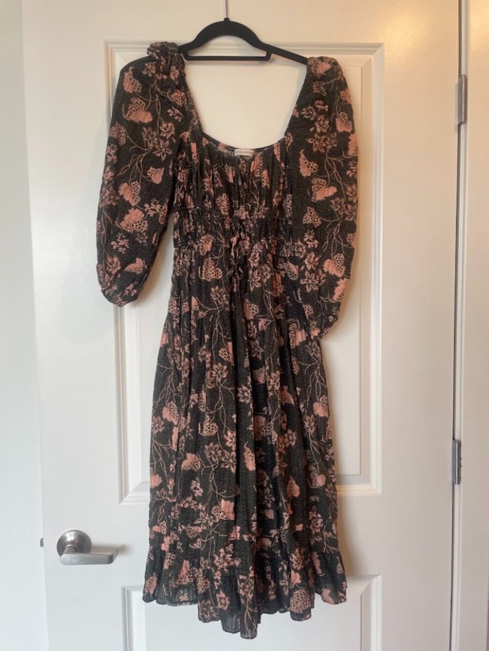 Ulla Johnson Isla Floral Puff Sleeve Midi Dress Size 0